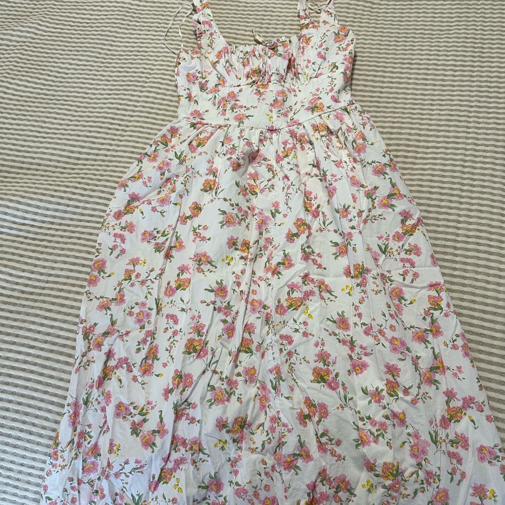 Jessica Simpson Floral Print Dress with Pink and Green